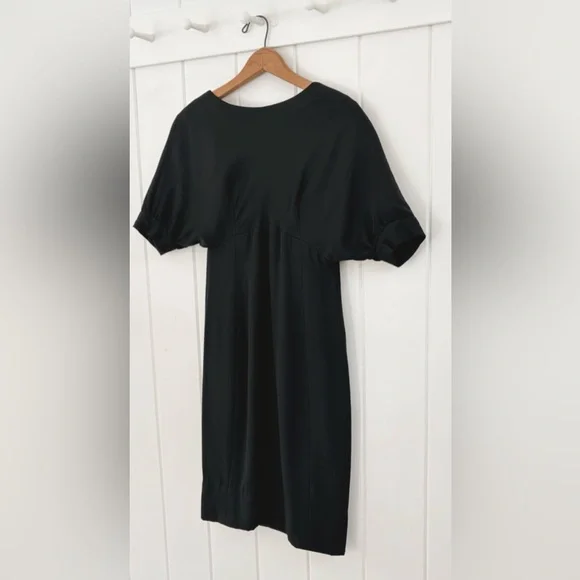 Vintage 1960s Teal Traina Dress Black Mod Unique Collectible Minimal Monochrome - Picture 4 of 16